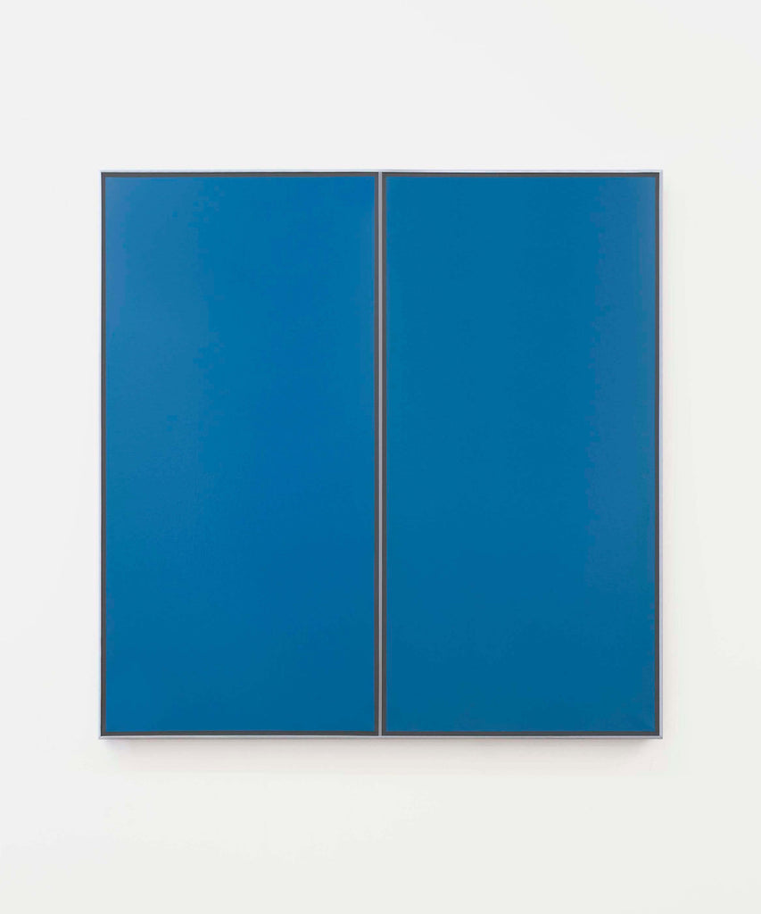 TK5333-5/8-69, TADAAKI KUWAYAMA, 1969Acrylic on canvas with aluminium strip85.4 × 85.7 cm