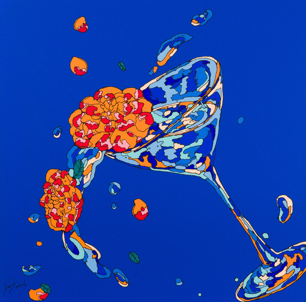 water of life, icco Yoshimura, 2024Acrylic on canvas60.0 × 60.0 × 3.5 cm