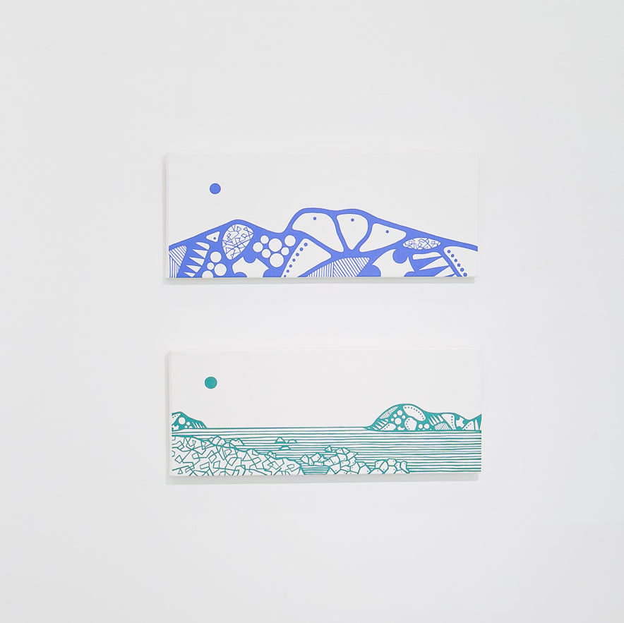 Kirihama Coast／Hyogo, AHHI CHOI, 2026Acrylic on canvas22.0 × 55.0 cmThis is a small, little-known beach facing the Sea of Japan in Hyogo Prefecture. The crystal-clear water and the quietness, completely untouched by any sense of noise or bustle, create a deeply comforting atmosphere. It is one of my favorite places, which I visit every summer to enjoy freediving. It is not a polished or refined landscape, but rather a simple, somewhat nostalgic scenery that remains just as it is. I sincerely hope that the stillness and beauty of this place will remain unchanged forever.