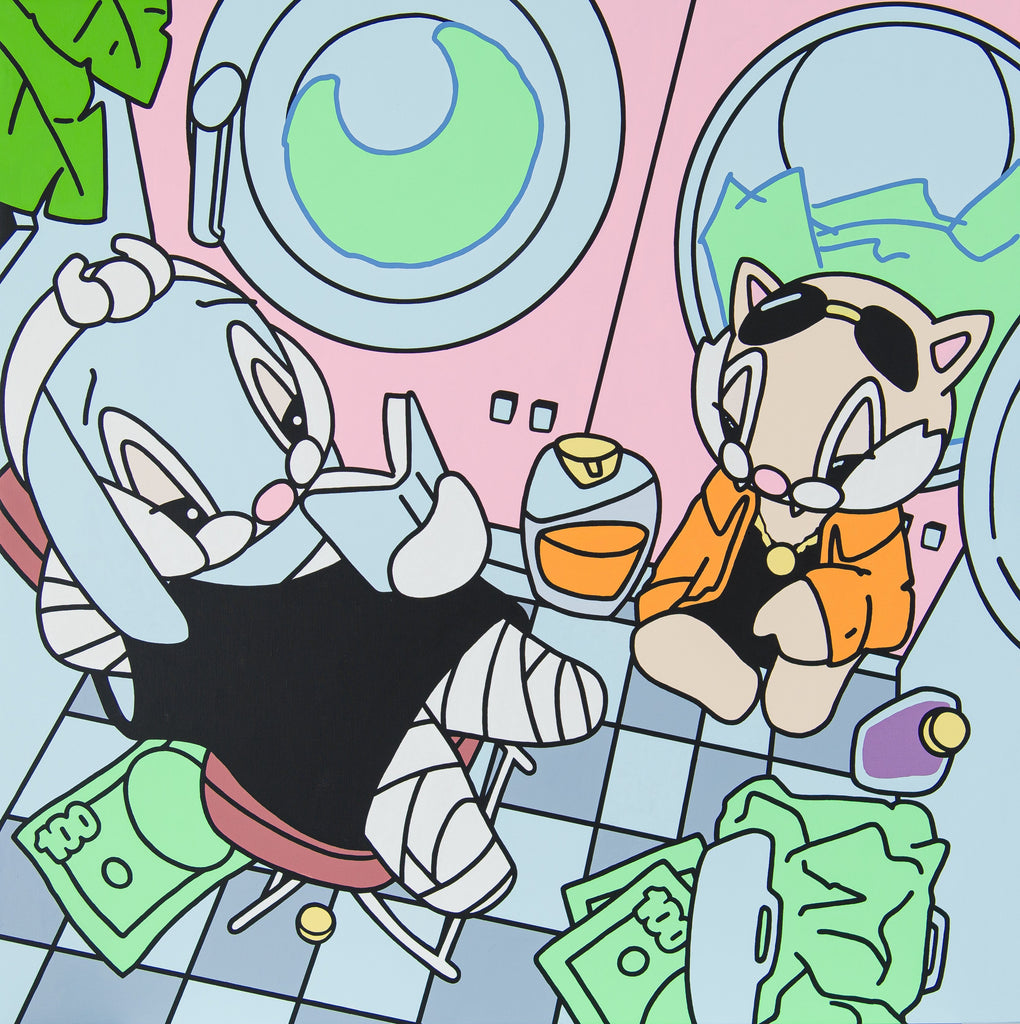 Clean Money, ARUTA SOUP, 2025Acrylic on canvas128.0 × 128.0 × 4.0 cm