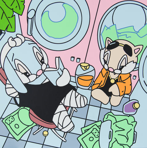 Clean Money, ARUTA SOUP, 2025Acrylic on canvas128.0 × 128.0 × 4.0 cm