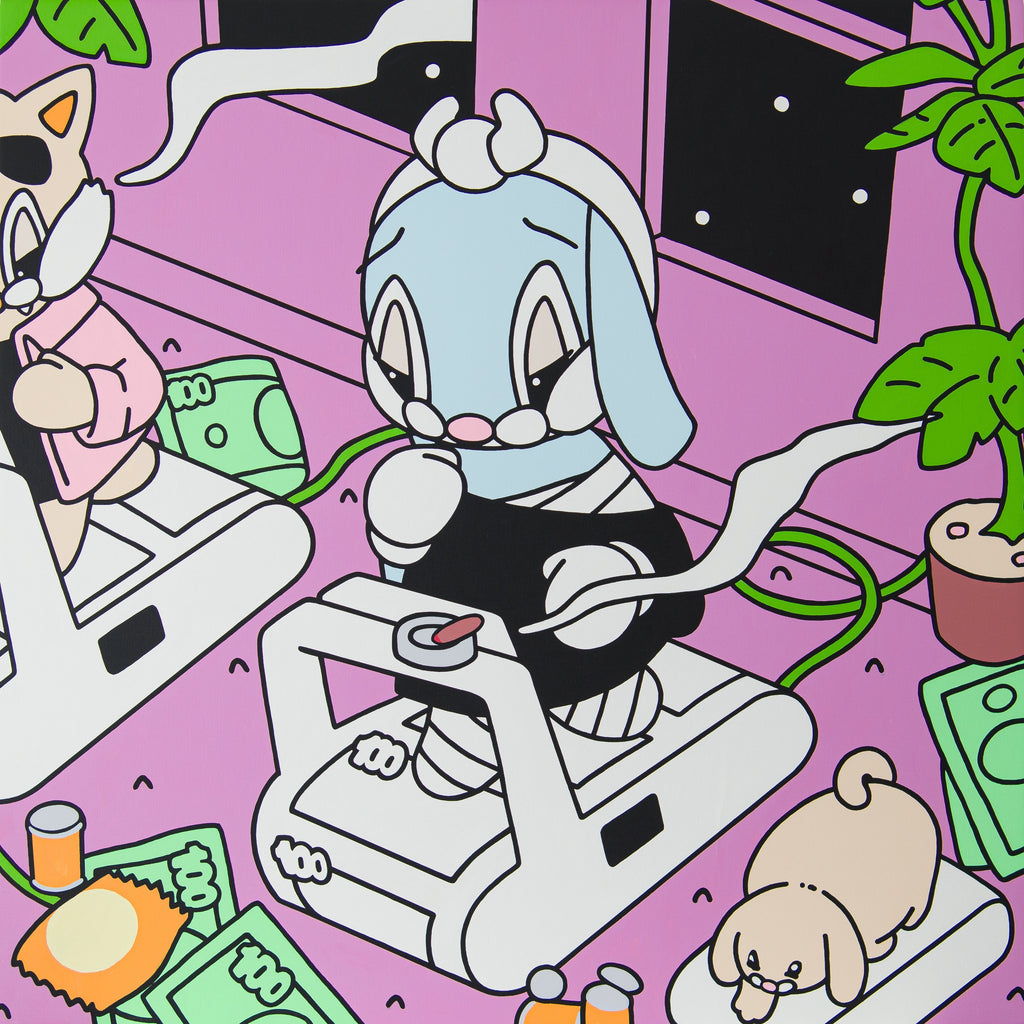 Hard worker, ARUTA SOUP, 2025Acrylic on canvas128.0 × 128.0 × 4.0 cm