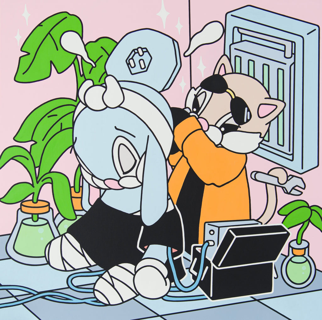 My buddy, ARUTA SOUP, 2025Acrylic on canvas128.0 × 128.0 × 4.0 cm