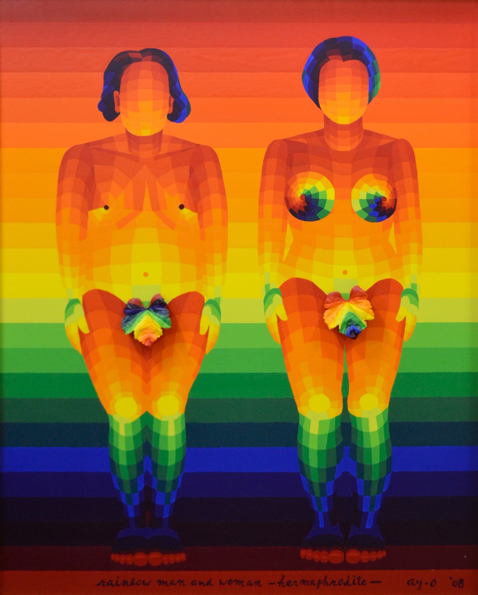 Rainbow man and woman Hermaphrodite