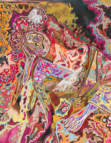 Dream Meeting, AZUKI FURUYA, 2025Oil, Acrylic and mixed media on board116.7 × 91.0 cm