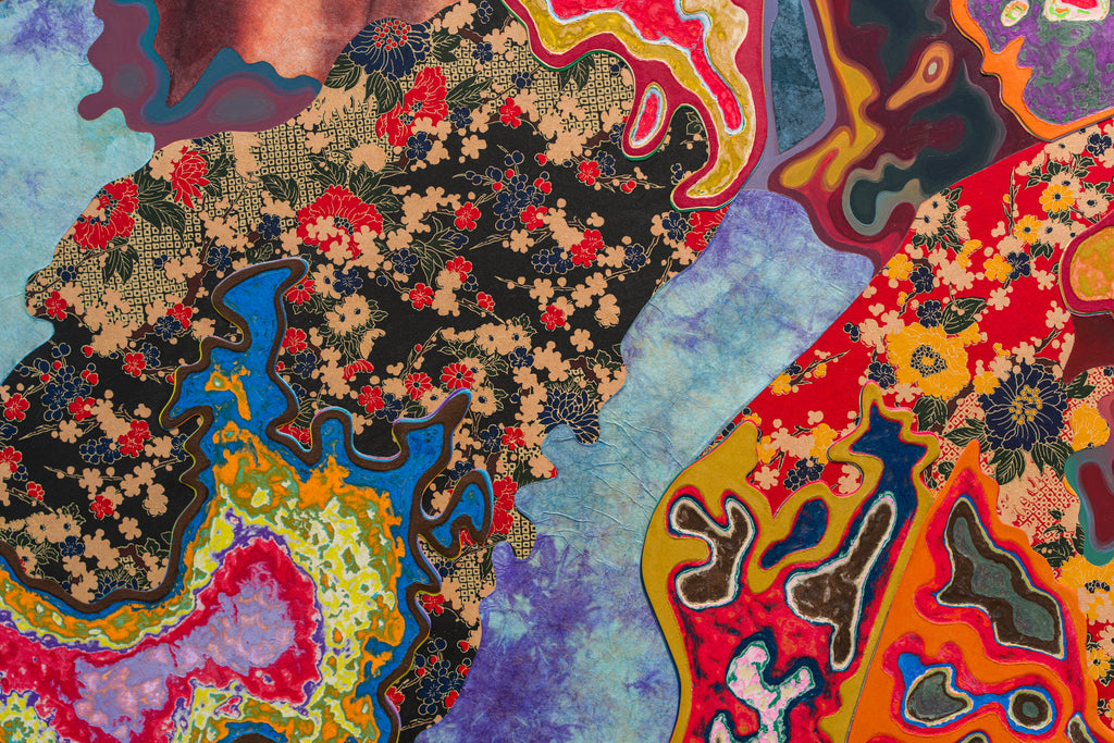 Rising Out of Water, AZUKI FURUYA, 2026Collage, Oil, Acrylic on wood panel145.5 × 112.0 cm