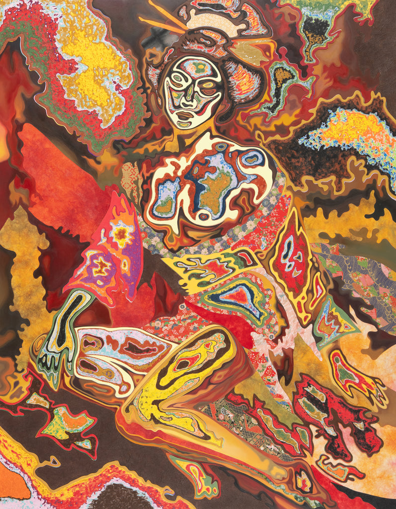 Offered, Withheld II, AZUKI FURUYA, 2026Collage, Oil, Acrylic on wood panel116.7 × 91.0 cm
