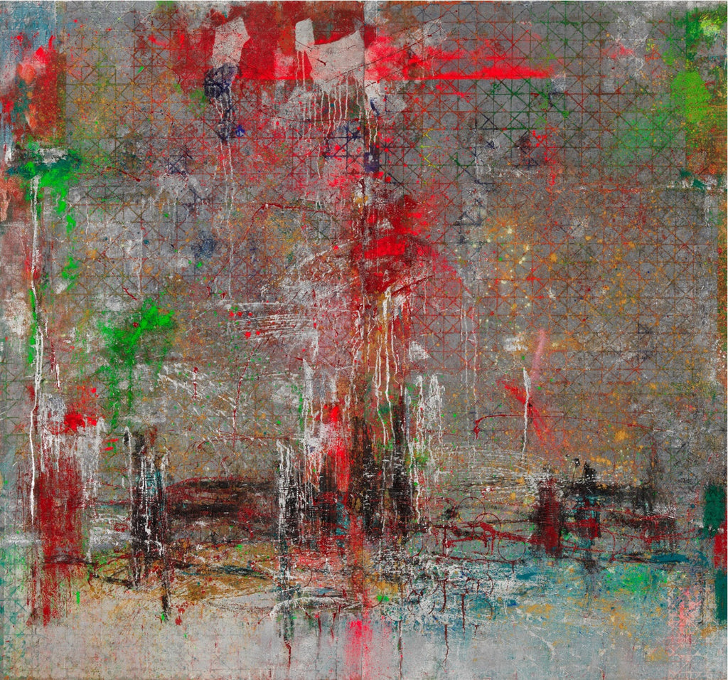 Spring Blossoms on a Moonlit River, PEI BAO, 2024Handmade paper, Tempera, printing ink219.0 × 206.0 cm