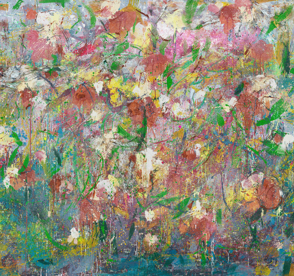 Where the butterfly has been, PEI BAO, 2025Handmade paper, Tempera, Printing Ink and oil color and fabric206.0 × 220.0 cm