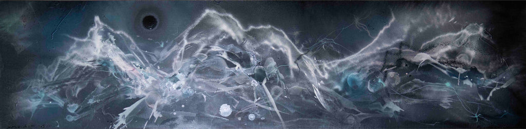 Roaring Blizzard, CHEN YINGJIE, 2025Acrylic and spray paint on canvas50.0 x 200.0 cm