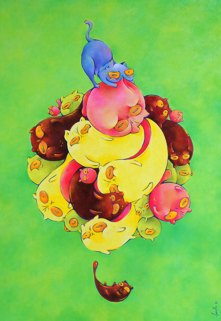 Purrfectly Unsaid, CLASUTTA, 2025Oil on Canvas80.0 × 55.0 × 5.0 cm