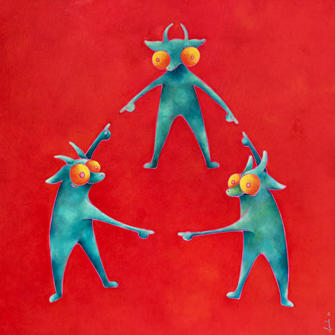 Blame Buddies, CLASUTTA, 2025Oil on canvas80.0 × 80.0 × 5.0 cm