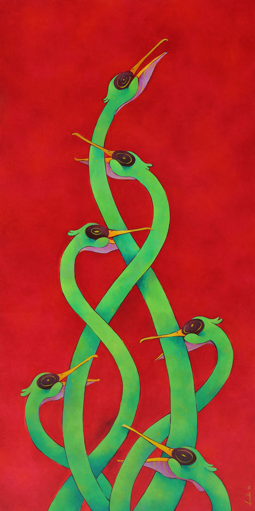 Courtship Ritual I, CLASUTTA, 2025Oil on canvas100.0 × 50.0 × 5.0 cm
