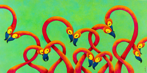 Courtship Ritual II, CLASUTTA, 2025Oil on canvas80.0 × 40.0 × 5.0 cm