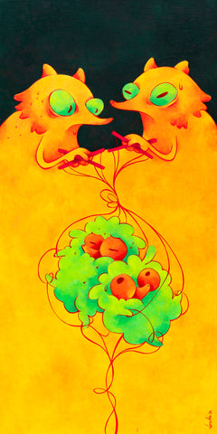 Thread of Fate III, CLASUTTA, 2026Oil on canvas60.0 × 30.0 × 5.0 cm