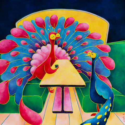 The Dating Table IV, CLASUTTA, 2026Oil on canvas40.0 × 40.0 × 5.0 cm