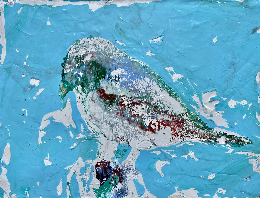 Oiseau laisse pour trace (n°105 22), CLÉMENT DENIS, 2021Acrylic on paper15.0 × 20.0 cm