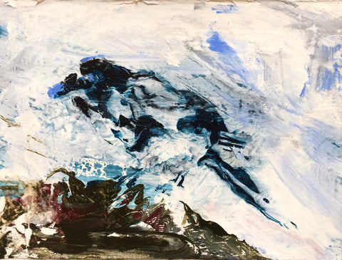 Oiseau laisse pour trace (n°112 22), CLÉMENT DENIS, 2021Acrylic on paper15.0 × 20.0 cm