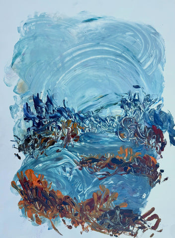A la nuit tomb e, CLÉMENT DENIS, 2018Acrylic on paper70.0 × 50.0 cm