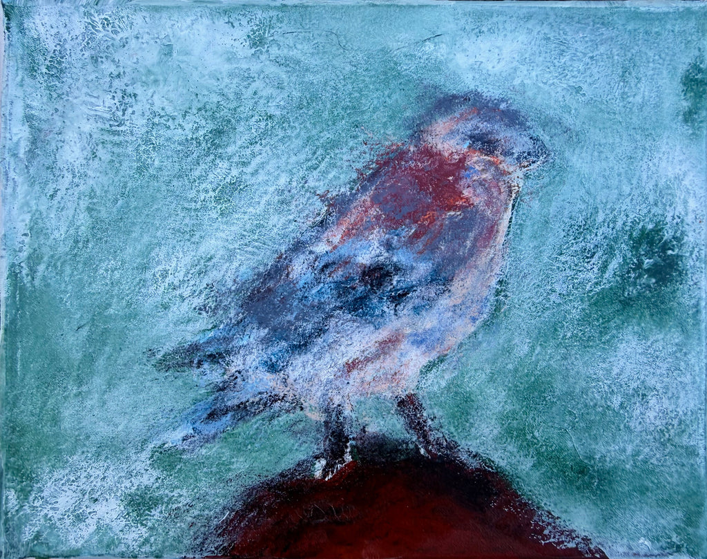 Birds Left as A Legacy 4, CLÉMENT DENIS, 2026Monotype and acrylic on canvas19.0 × 24.0 cm