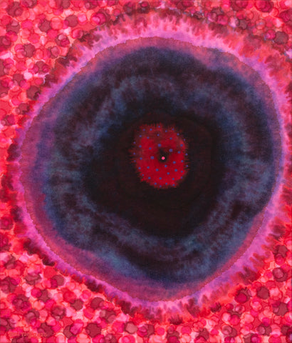 Flower of Life 1, DAI YING, 2026Chinese painting pigments, Japanese pigments, acrylic, and Chinese xuan paper mounted on canvas45.0 × 38.0 cm