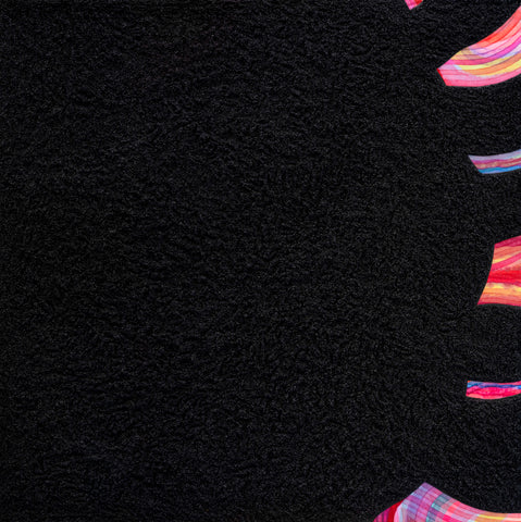 Geo-Maternal 12, DAI YING, 2026Chinese painting pigments, Japanese pigments, Acrylic, Obsidian, Black gold sand, Chinese xuan paper mounted on canvas95.0 × 96.0 cm