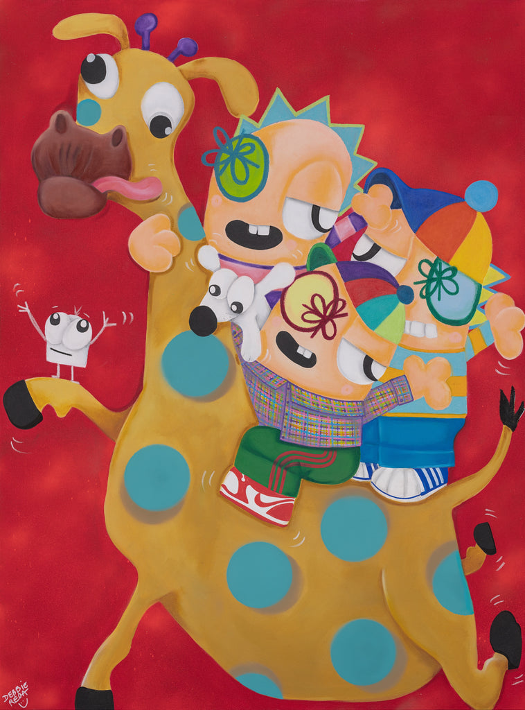 Giraffe Jump, DEBBIE REDA, 2022Acrylic and oil stick on canvas130.0 × 97.0 × 4.0 cm