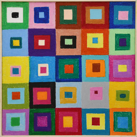 Composition of square colors, DEBBIE REDA, 2020Oilpastel on board31.0 × 31.0 × 3.0 cm