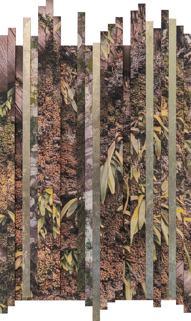 The Peranakan Forest #3 (Tree), DEBORAH MCKELLAR, 2023Digital Printing, Gold Leaf and Flocking on Wooden Panel60.0 × 45.0 cm