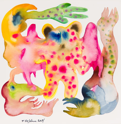 TEDDY EVIL, FABIEN VERSCHAERE, 2023Watercolor on canvas50.0 × 50.0 cm