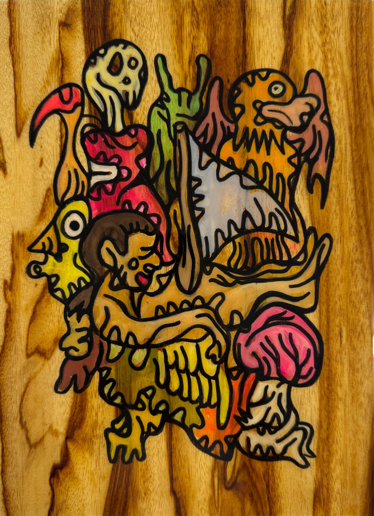 Boat man, FABIEN VERSCHAERE, 2019Water color on Korean paper and wood29.0 × 21.0 cm