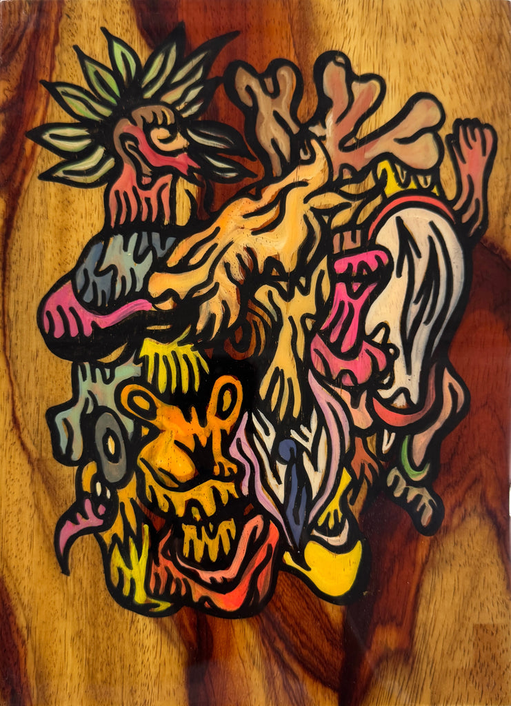 Chamane, FABIEN VERSCHAERE, 2019Water color on Korean paper and wood29.0 × 21.0 cm