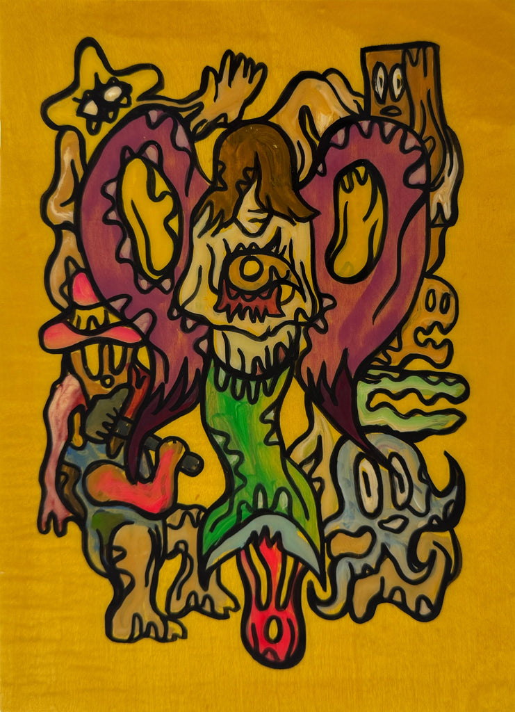 Fake Mermaid, FABIEN VERSCHAERE, 2019Water color on Korean paper and wood29.0 × 21.0 cm