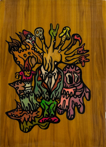 Seven, FABIEN VERSCHAERE, 2019Water color on Korean paper and wood29.0 × 21.0 cm