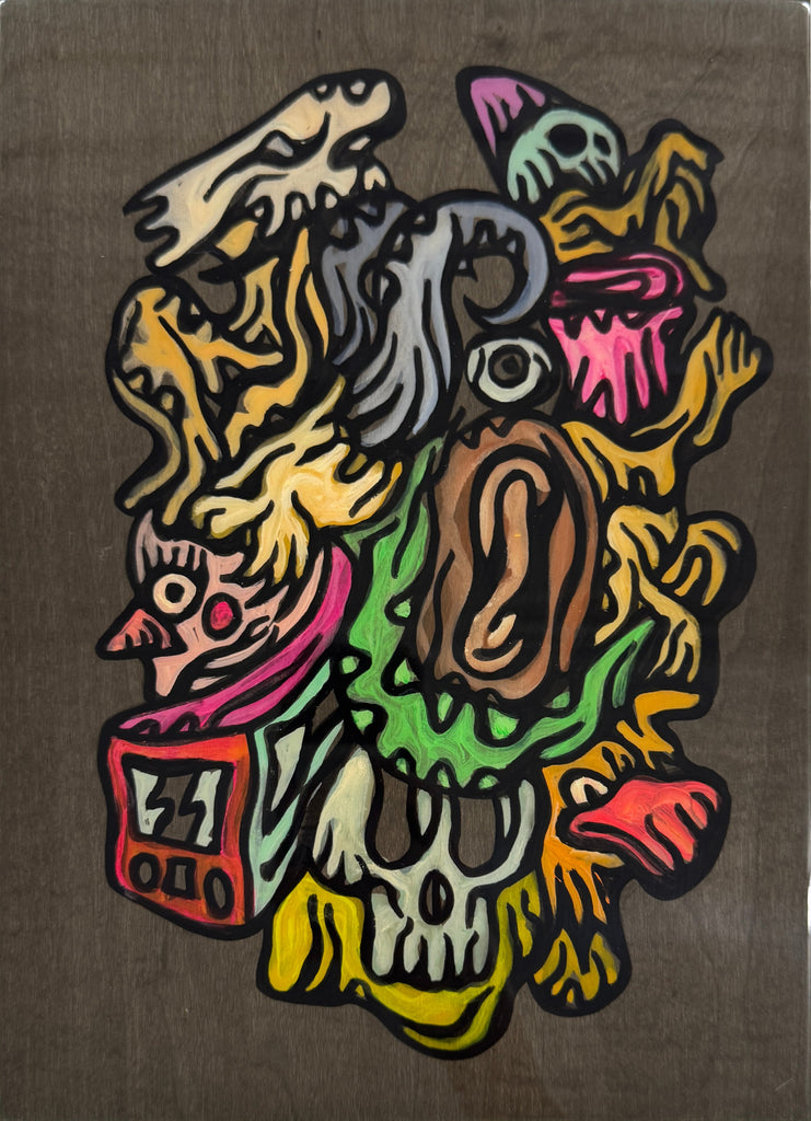 Snail Party, FABIEN VERSCHAERE, 2019Water color on Korean paper and wood29.0 × 21.0 cm