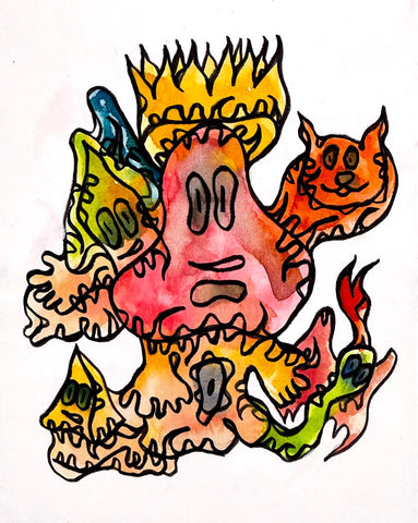 King Mush, FABIEN VERSCHAERE, 2025Acrylic and watercolor on canvas41.0 × 33.0 cm