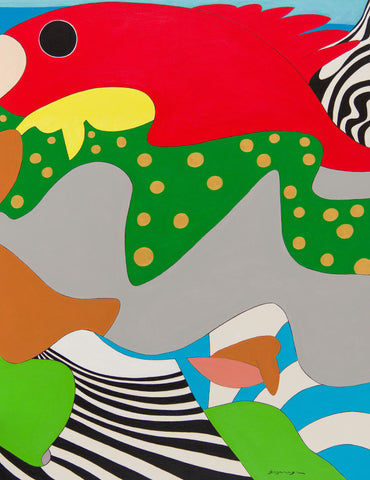 carp streamer, GO YAYANAGI, 2025Oil and acrylic on panel117.0 × 91.0 cm