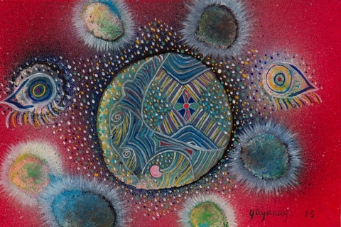 marine life, GO YAYANAGI, 1965Oil on panel15.8 × 23.0 cm