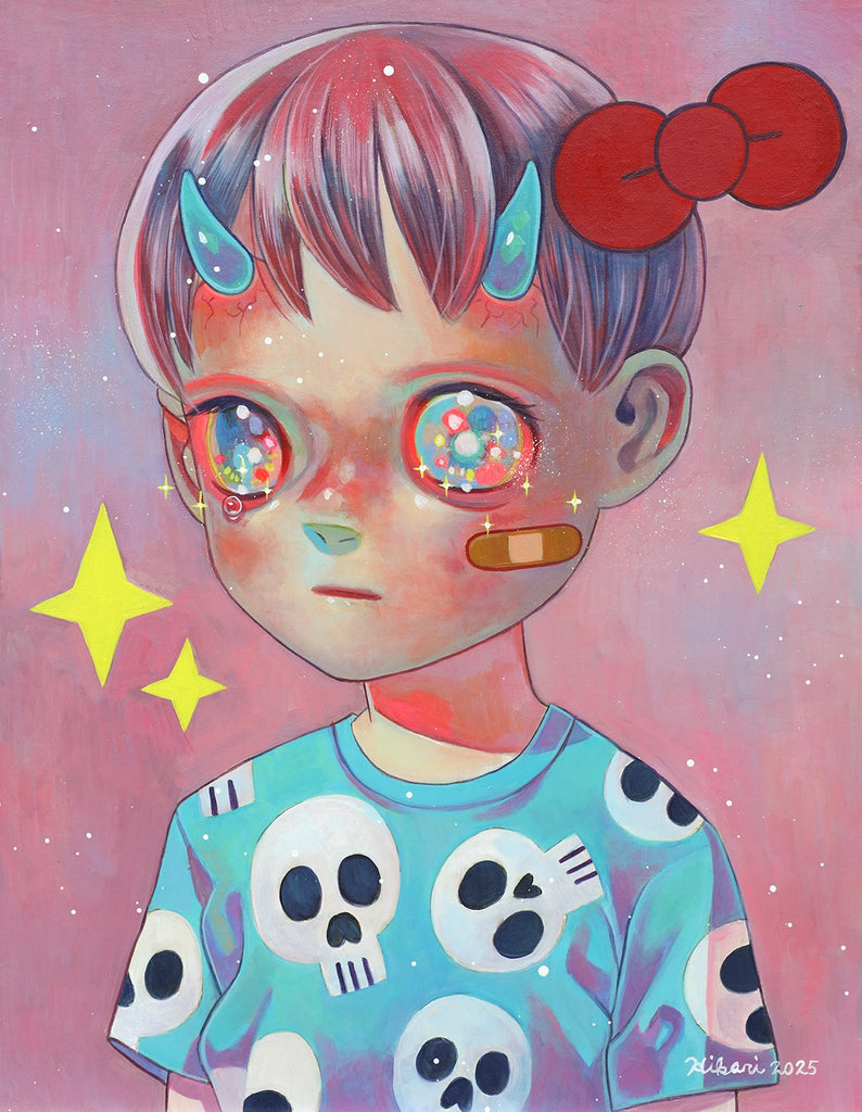 Children of This Planet #70, HIKARI SHIMODA, 2025Oil on cotton cloth41.0 × 38.1 cm