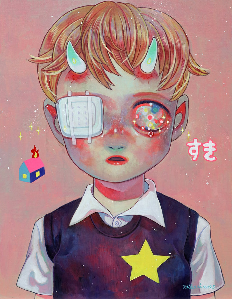 Children of This Planet #71, HIKARI SHIMODA, 2025Oil on cotton cloth41.0 × 38.1 cm