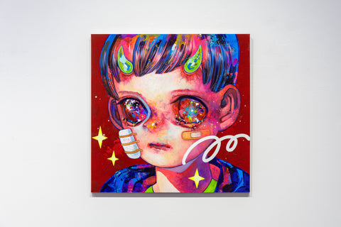 God Is Dead, But… #10, HIKARI SHIMODA, 2023Acrylic, Oil on canvas with cotton cloth72.7 × 72.7 cm
