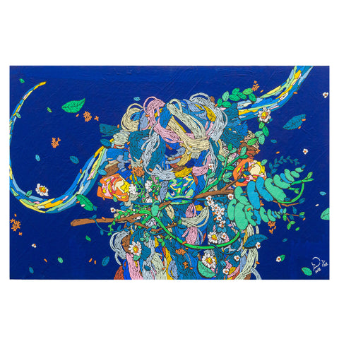 shepherd’s purse III, icco Yoshimura, 2018Acrylic on board60.0 × 90.0cm