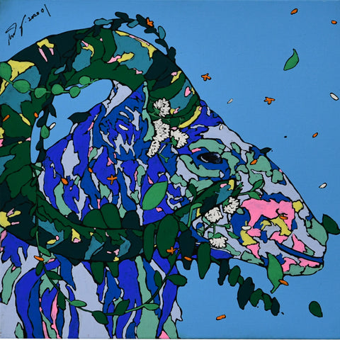 shepherd's purse public drawing 07, icco Yoshimura, 2020Acrylic on canvas30.0 ×30.0 ×3.7cm