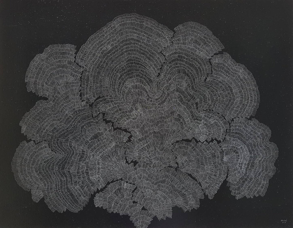 Expansion, Imhathai SUWATTHANASILP, 2017Mixed technique with offset printing ink on linen70.0 × 90.0 × 5.0 cm