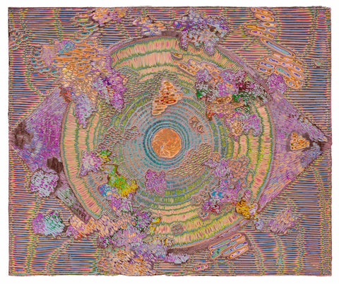 Heavenly Eyes No.55, JIANG MIAO, 2021Acrylic on woodboard, Carving55.0 × 66.0 cm