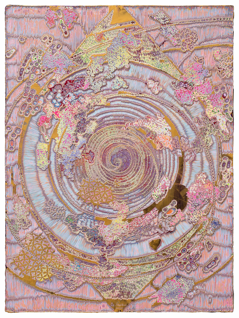 Heavenly Eyes No.60, JIANG MIAO, 2022Acrylic on woodboard, Carving120.0 × 90.0 cm