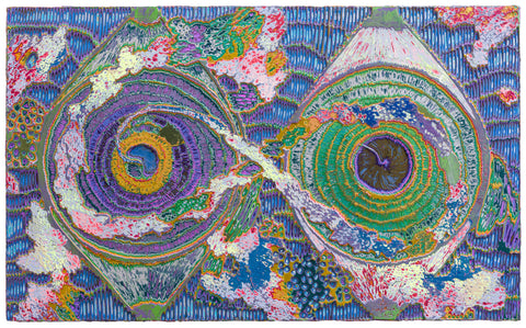 Heavenly Eyes 2023.12.8, JIANG MIAO, 2023Acrylic on wooden board, Carving90.0 × 55.0 cm