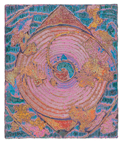 Heavenly Eyes 2023.9.2, JIANG MIAO, 2023Acrylic on wooden board, Carving66.0 × 55.0 cm