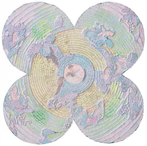 Mindfulness 2023.10.19, JIANG MIAO, 2023Acrylic on aluminum board, Carving90.0 × 90.0 cm