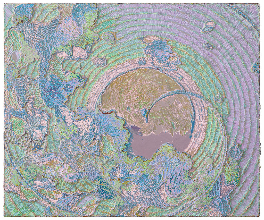 Mindfulness 2023.11.22, JIANG MIAO, 2023Acrylic on aluminum board, Carving120.0 × 100.0 cm